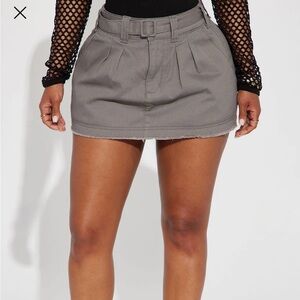 NWT Fashion Nova Say My Name Belted Mini Skirt in Charcoal - Size M